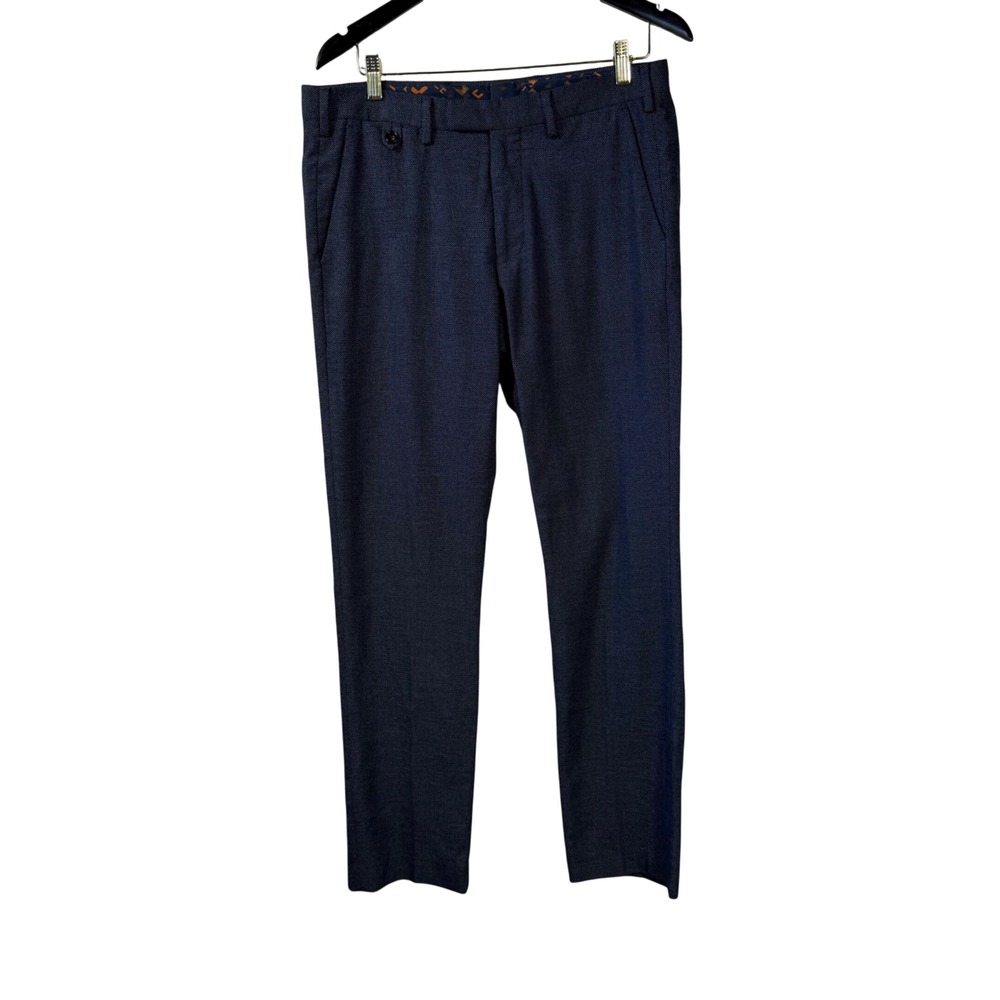 Murano Alex Fit Men's Dress Pants 33x32 Blue Textured Modern Comfort Flat Front